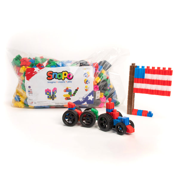 Snapo Mega Builders Kit 1100 Pieces - Multidirectional Building Blocks STEAM Toy for Kids Ages 3+