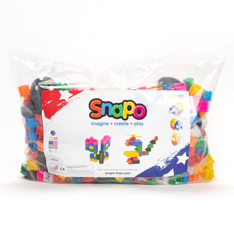 Snapo Epic Builder's Kit 550 Pieces - Multidirectional Building Blocks STEAM Toy for Kids Ages 3+