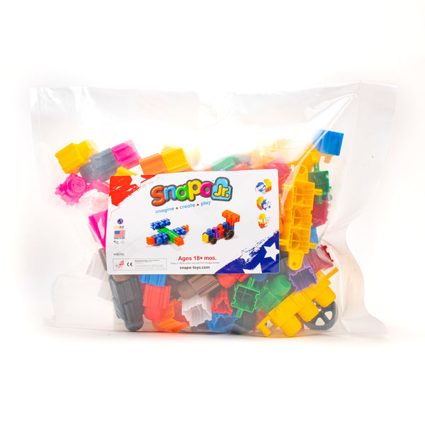 Snapo Jr. Advanced Mega Builders Kit 125 Pieces - STEAM Toy for Infant, Toddlers, and Preschool