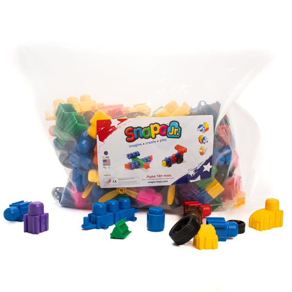 Snapo Jr. Advanced Ultimate Builder's Kit 250 Pieces - STEAM Toy for Infant, Toddlers, and Preschool